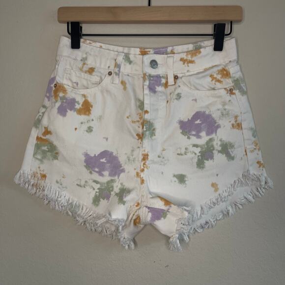 Wild Fable Pants - Wild Fable White Tie-Dye Fringe Highest Rise Shorts - Size 2